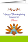 For Papaw Thanksgiving Card with Turkey & Leaf Design card