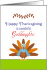 For Goddaughter Thanksgiving Greeting Card-Turkey & Leaf Design card