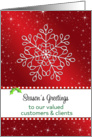 For Customers / For Clients Christmas Greeting Card-Snowflakes card