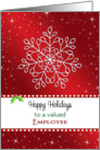 For Employee Christmas Greeting Card-Snowflake-Happy Holidays card