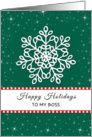 For Boss Christmas Greeting Card-Happy Holidays-Snowflakes card