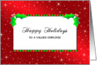 For Employee Christmas Greeting Card-Happy Holidays, Holiday Design card