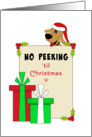 No Peeking Christmas Card-Money Card-Presents-Dog Wearing Santa Hat card
