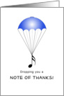 Thank You Card for Music Teacher Parachute-Musical Note Card