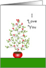 I Love You Card with Tree Blooming with Hearts card