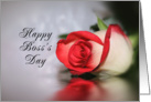 For Boss-Boss’s Day Greeting Card with Rose and Reflection card