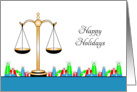 Christmas Card From Law Office / Legal Firm-Scales of Justice-Presents card