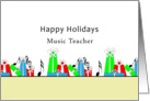 For Music Teacher Christmas Greeting Card-Happy Holidays - Presents card