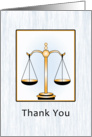 Thank You Card from Lawyer or Law Firm, Scales of Justice card