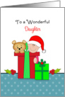 For Daughter Christmas Card-Baby-Santa Hat-Christmas Presents-Bear card