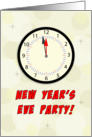 New Year’s Eve Party Invitation, Clock, Red, Black card