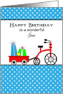 For Son Birthday Card with Wagon, Bike and Presents card