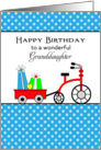 For Granddaughter Birthday Card-Wagon-Tricycle-Bike-Presents card