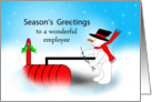 Employee Underground Fuel Tank Christmas Greeting Card-Snowman card