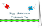 Administrative Professionals Day Greeting Card-Red, Blue, Butterflies card