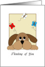 Patriotic Thinking of You Greeting Card, Dog with Butterflies card