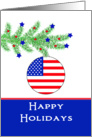 For Military Soldier/Veteran Christmas Card-Patriotic Ornament card