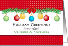 For Vendors & Supplier Christmas Card, Ornaments, Holiday Greetings card