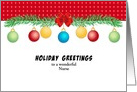 Christmas Greeting Card for Nurse-Customizable Text-Ornaments card