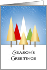 Business Christmas Card with Christmas Trees in Snow Scene card