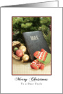 For Uncle Merry Christmas Greeting Card with Bible, Ornaments, Mittens card