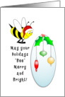 From Bee Keeper Christmas Card with Honey Bee and Retro Ornaments card