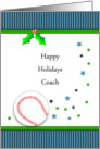 Christmas Card for Baseball Coach-Baseball-Happy Holidays-Star Design card
