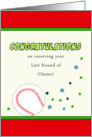 Last Round of Chemo Greeting Card-Baseball Theme with Stars card