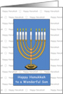 Son Happy Hanukkah Menorah Candles, Chanukah card