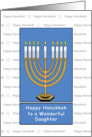For Daughter Happy Hanukkah Greeting Card-Menorah Candles-Chanukah card