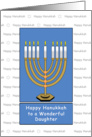 For Daughter Happy Hanukkah Greeting Card-Menorah Candles-Chanukah card