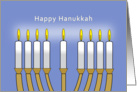 Happy Hanukkah Greeting Card Menorah Candles, Chanukah card