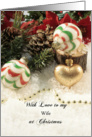 For Wife Christmas Greeting Card-Heart Ornament-Merry Christmas card