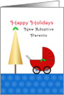 For New Adoptive Parents Christmas Card-Baby Stroller-Christmas Tree card