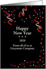 Business New Year Card with Customizable Text-Confetti-Stars card