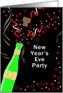 New Year’s Eve Party Invitation Greeting Card, Champagne-Streamers card