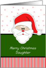 Merry Christmas Greeting Card for Daughter-Santa Claus Face card