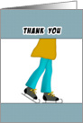 Boy Ice Skating Party Thank You Greeting Card with Boy Ice Skater card