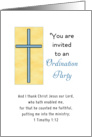 Ordination Party Invitation with Cross card