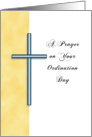 Ordination Greeting Card-A Prayer on Your Ordination Day with Cross card
