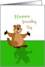 Happy Groundhog Day Card-Arms Up-Shadow-February 2nd card