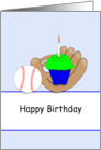 Happy Birthday Greeting Card-Baseball Sports Themed Card
