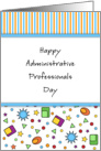 Administrative Professionals Day Greeting Card-Retro and Stripe Design card
