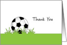 Soccer Themed Thank You Greeting Card-Soccer Ball-Grass-Futbol card