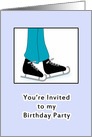 Boys Ice Skating Birthday Party Invitation Greeting Card-Ice Skates card