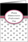 Administrative Professionals Day Greeting Card - Fleur di Lis - Pink card