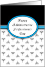Administrative Professionals Day Greeting Card - Fleur di Lis - Blue card