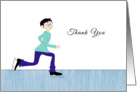 Ice Skating Themed Thank You Card-Retro Boy-Figure Skating card