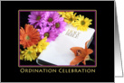 Ordination Party Invitations with Flowers and Bible card