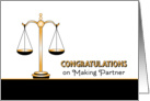 Making Partner Congratulations Card-Scales of Justice card